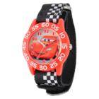 Boys' Disney Cars Lightning Mc Queen Red Plastic Time Teacher Watch - Black, Black/red