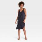 Women's Satin Chemise - Stars Above Black