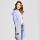 Women's Belted Open Cardigan - A New Day Periwinkle (purple)