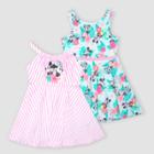 Toddler Girls' Disney Minnie Mouse 2pk Dresses - Green/pink