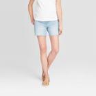 Maternity Crossover Panel Boyfriend Jean Shorts - Isabel Maternity By Ingrid & Isabel Light Blue
