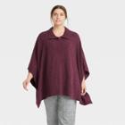 Women's Plus Size Collar Pullover - A New Day Burgundy