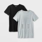 Boys' Adaptive 2pk Short Sleeve G-tube Access T-shirt - Cat & Jack Gray/black