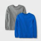 Boys' 2pk Fleece Pullover Crewneck Sweatshirt - Cat & Jack Gray/blue