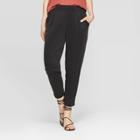 Women's Regular Fit Mid-rise Lounge Pants - A New Day Black