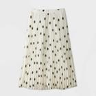 Women's Polka Dot Pleated A-line Midi Skirt - A New Day White