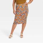 Women's Plus Size Mesh Pencil Skirt - Ava & Viv Gold X