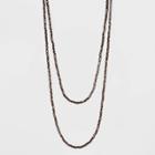 Long Glass Infinited Beaded And Strand Necklace - A New Day Bronze