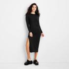 Women's Long Sleeve Side Cut Out Knit Midi Dress - Future Collective With Gabriella Karefa-johnson Black Xxs