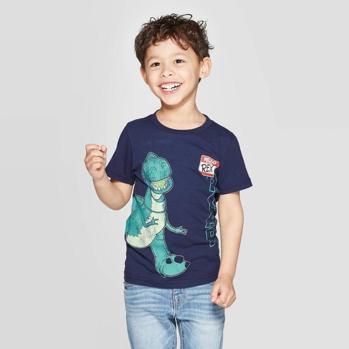 Toddler Boys' Toy Story Rex Short Sleeve T-shirt - Navy