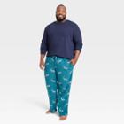 Men's Big & Tall Deer Print Microfleece Pajama Set - Goodfellow & Co Turquoise Blue