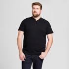 Men's Tall Standard Fit Short Sleeve Henley Shirt - Goodfellow & Co Midnight Black