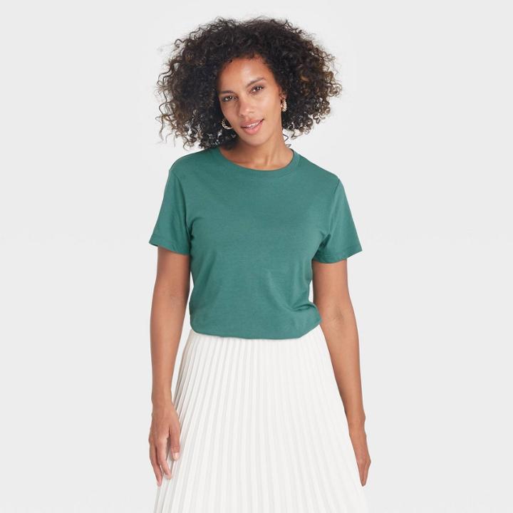Women's Short Sleeve T-shirt - A New Day Teal