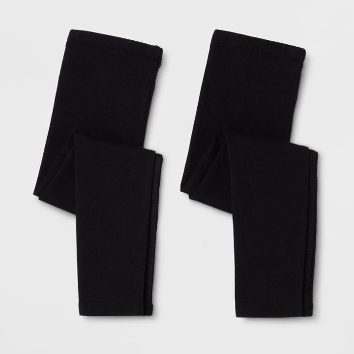 Toddler Girls' Adaptive 2pk Leggings - Cat & Jack Black