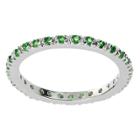 Journee Collection 1/4 Ct. T.w. Round-cut Cz Eternity Prong-set Ring In Sterling Silver - Green,