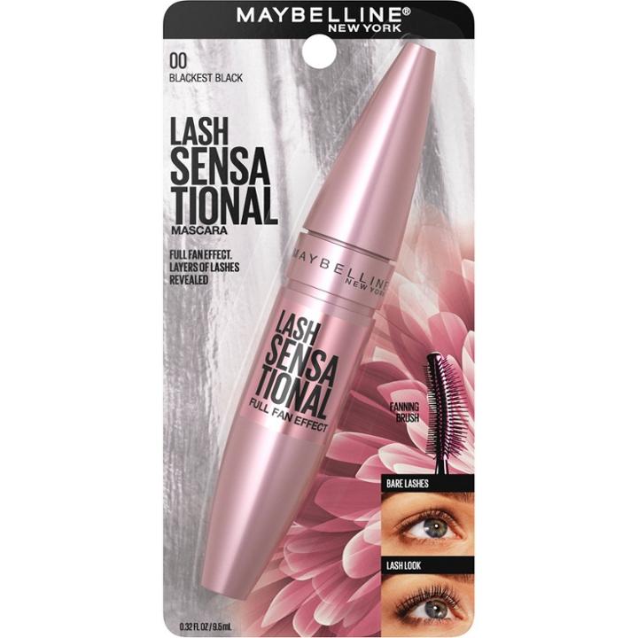 Maybelline Lash Sensational Holiday Edition Washable Mascara Makeup - Blackest Black