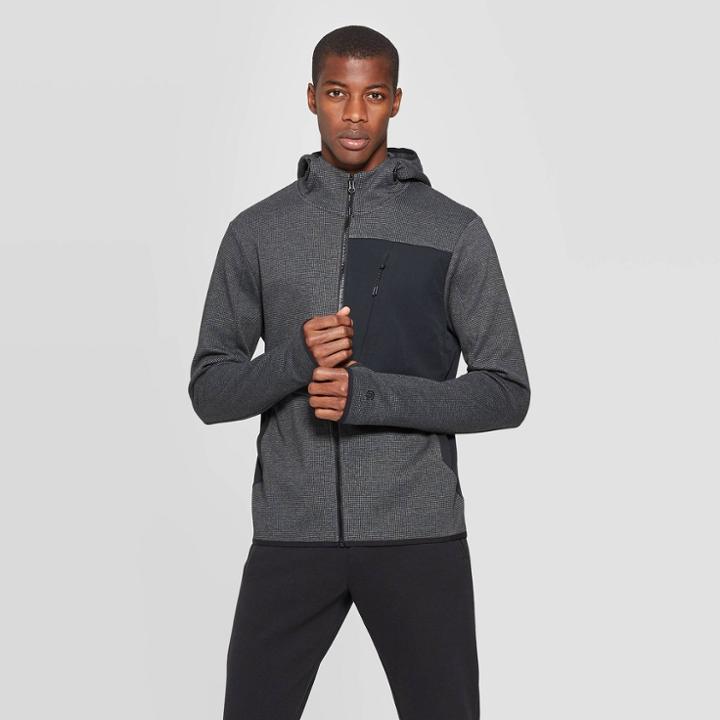 Men's Victory Fleece Full Zip Sweatshirt - C9 Champion Black Heather Houndstooth