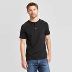 Men's Standard Fit Short Sleeve Henley T-shirt - Goodfellow & Co Black S, Men's,