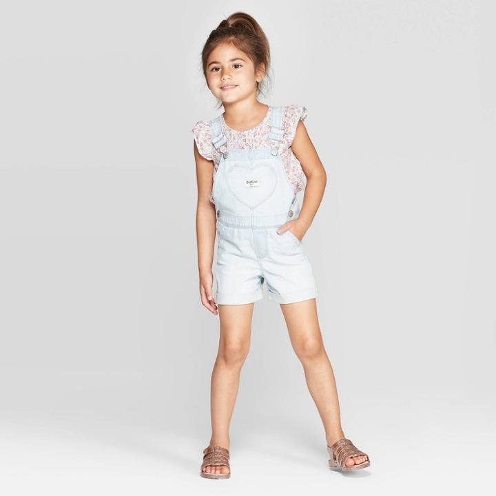 Oshkosh B'gosh Toddler Girls' Denim Shortalls - Blue