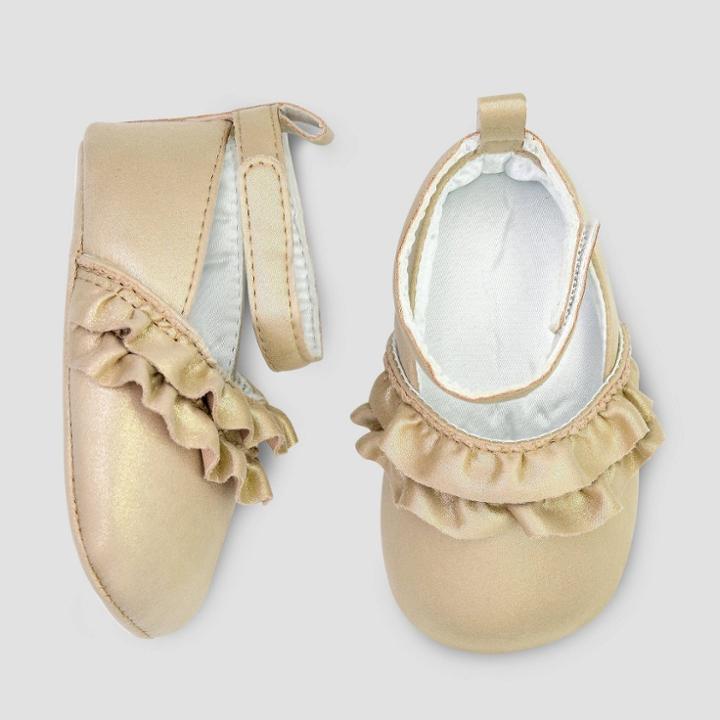 Baby Girls' Mary Jane G Shimmer Ruffle - Cat & Jack Gold