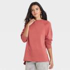Women's Fleece Tunic Sweatshirt - Universal Thread Rose Red