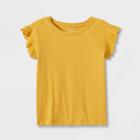 Girls' Short Sleeve Eyelet T-shirt - Cat & Jack Medium Mustard Yellow