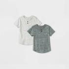 Toddler Boys' 2pk Henley Short Sleeve T-shirt - Cat & Jack Gray/cream