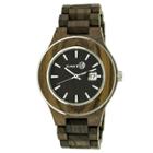 Earth Wood Men's Eco - Friendly Sustainable Wood Bracelet Watch - Dark Brown, Dark Oak