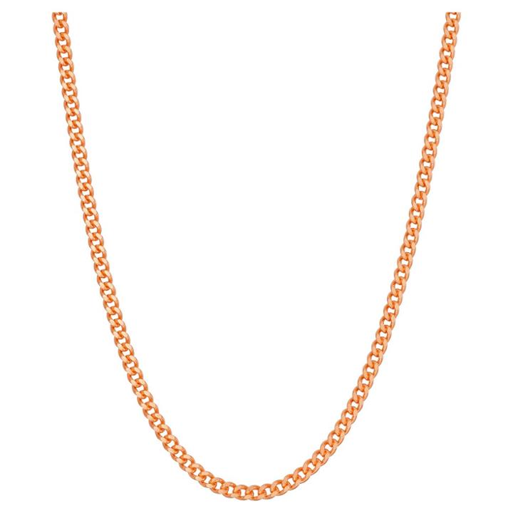 Tiara Rose Gold Over Silver 18 Curb Chain Necklace, Size:
