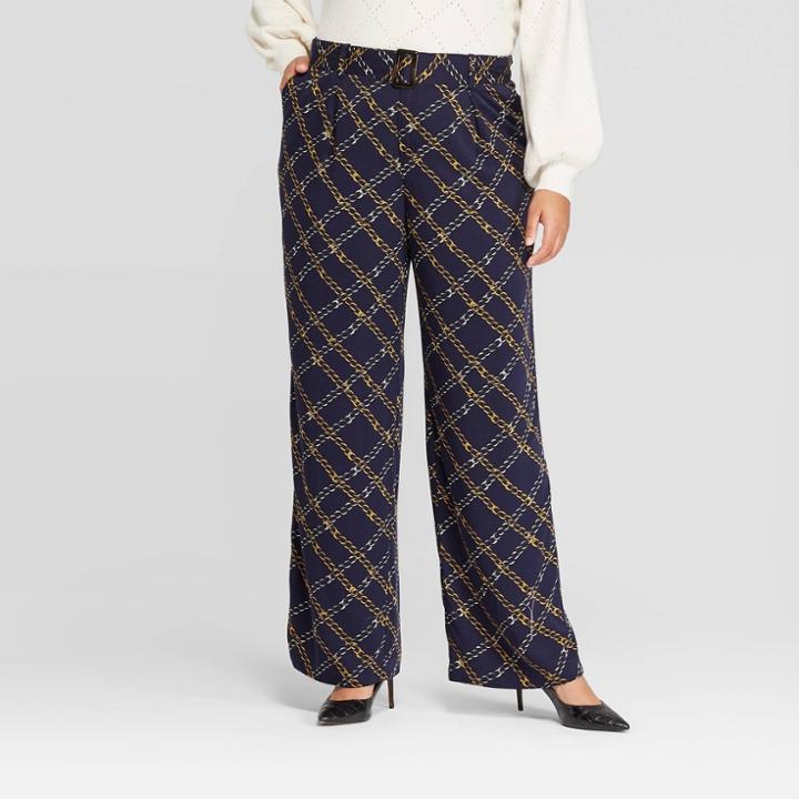 Women's Plus Size Mid-rise Relaxed Pants - Who What Wear Blue