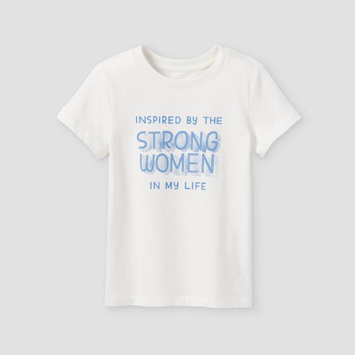 Toddler Boys' 'inspired By Strong Women' Graphic Short Sleeve T-shirt - Cat & Jack Cream