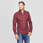 Men's Plaid Slim Fit Long Sleeve Button-down Shirt - Goodfellow & Co Pomegranate
