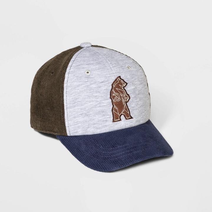 Boys' Bear Icon Baseball Hat - Cat & Jack One Size, Brown/white
