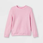 Girls' Crewneck Pullover Soft Fleece Sweatshirt - Cat & Jack Pink