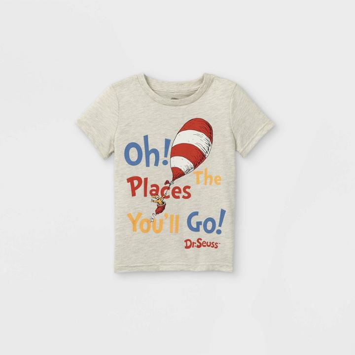 Dr. Seuss Toddler Boys' Dr.seuss 'oh The Places' Short Sleeve Graphic T-shirt - Black