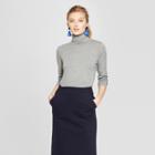 Women's Long Sleeve Fitted Turtleneck - A New Day Heather Gray