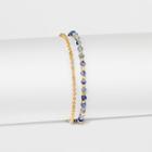 Silver Plated Sodalite Bead Pave Disc Bracelet - A New Day Gold