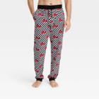Men's David Bowie Checker Jogger Pajama Pants - White