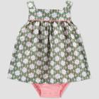 Baby Girls' Floral Geo Sunsuit Romper - Just One You Made By Carter's Olive
