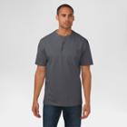 Dickies Men's Big & Tall Cotton Heavyweight Short Sleeve Pocket Henley Shirt- Charcoal (grey) L