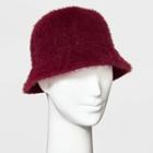 Women's Fuzzy Bucket Hat - A New Day Burgundy, Red