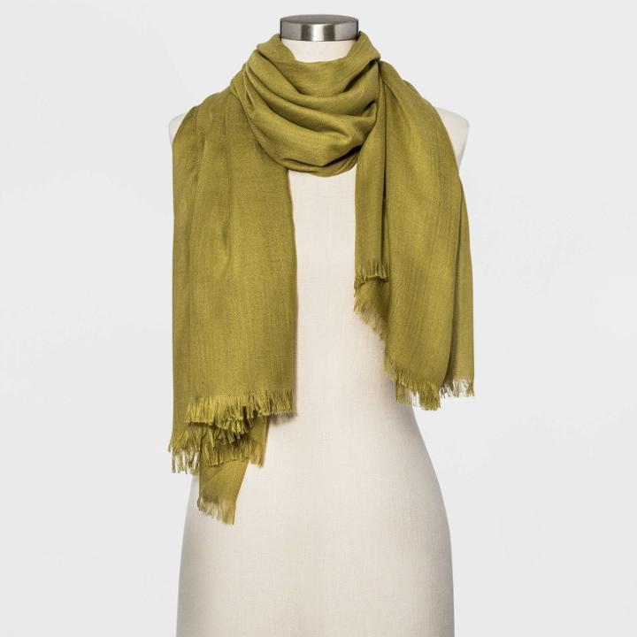 Women's Oblong Scarf - A New Day Olive Green