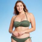 Women's Molded Cup Twist Bandeau Bikini Top - Kona Sol Dark Green