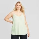 Women's Plus Size Scoop Neck Tank Top - A New Day Green 1x, Women's,