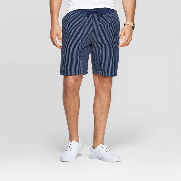 Men's Big & Tall 8.5 Striped Shorts - Goodfellow & Co Xavier Navy