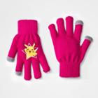 Girls' Pokemon Pikachu 2 In 1 Gloves - Pink