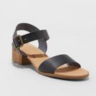 Women's Courtney Double Strap Mid-block Heeled Pumps - Universal Thread Black