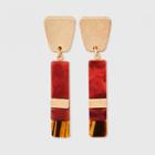 Trapeze Post Semi-precious Tiger's Eye Linear Drop Earrings - Universal Thread Burgundy, Red