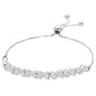 Distributed By Target Women's Adjustable Bracelet With S Set Clear Cubic Zirconias In Sterling Silver- Silver/clear (9.25),