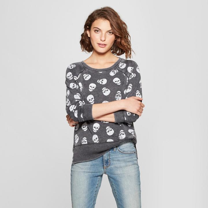 Women's Skull Print Sweatshirt - Grayson Threads (juniors') Black